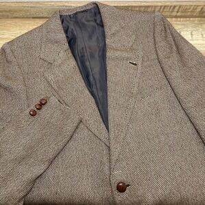 Kiton Brown Micro Pattern Heavy Wool Sport Coat Blazer Italy Bijan Mens 40R Read